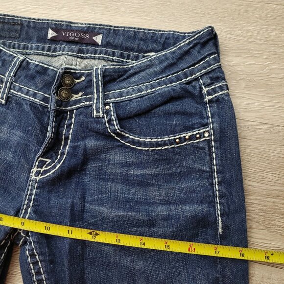 Vigoss Jeans Size 27 Fit Capri Button Flap Pockets Low Rise Embellished - Picture 6 of 10